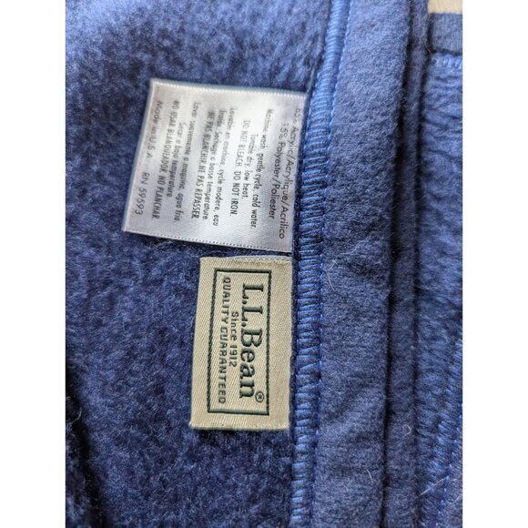 L.L.Bean Navy Blue Fleece Blanket Soft Warm Cozy Lightweight Throw 60" X 50" - Picture 4 of 4